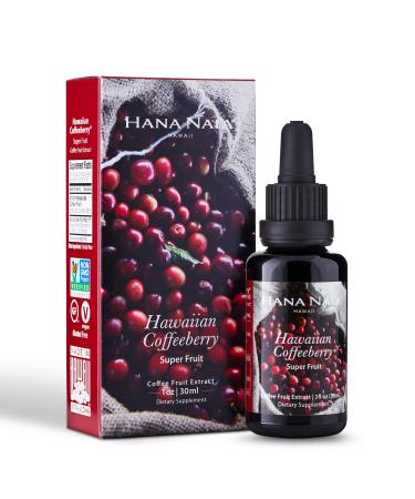 Hana Naia Coffee Fruit Extract, Brain Booster and Brain Health Supplement, Fast Acting BDNF Neurofactor Supplement, 100% Pure Hawaiian Coffee Berry Extract, Non-GMO | 30ml