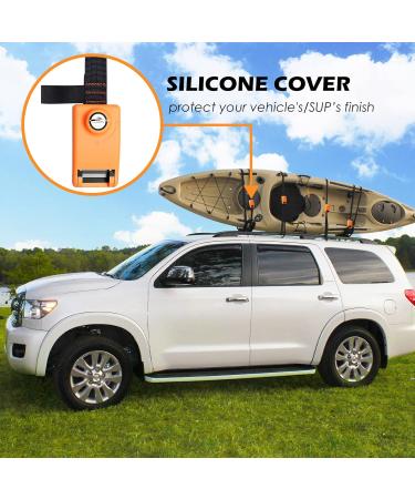 2023 Upgrade 2 Pack Lockable Tie Down Straps | 10ft Stainless Steel Cables | Kayak, Bike, Surfboard | Orange - Buy Online on GoSupps.com