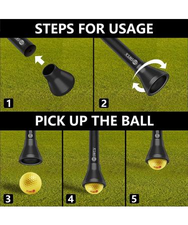 XSMSGO Golf Ball Retriever | Putter Grip Tool with Suction Cup | Portable Golf Ball Grabber for Putters | Black Medium - Buy Online on GoSupps.com