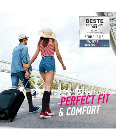 CFA V1 Compression Socks for Men & Women - Ideal for Running Gym Cycling | Sustainable Danish Design L Black/Gray - Buy Online on GoSupps.com