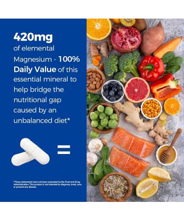 Vitalibre 10 in 1 Magnesium Complex 420mg 120 Vegan Capsules and Maca Root 1 500mg 90 Capsules Bundle Non-GMO - Buy Online on GoSupps.com