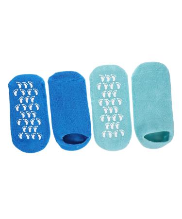 Mikinona Gel Lined Socks 2 Pairs Gel Socks Shopping Cart Foot Cotton Yarn Miss Moisturizing Gel Heel Socks 22x10x1cm