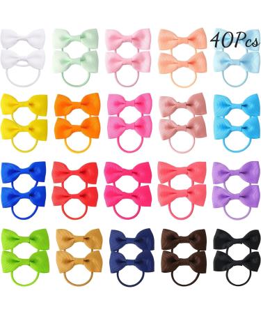 Sularpek 40PCS Baby Girls Hair Bows - Small Size Hair Ties in 20 Colors - Hair Accessories for Kids, Toddlers, Little Girls - Buy Online on GoSupps.com