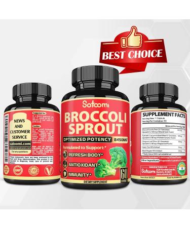 Broccoli Sprouts Extract Capsule with Turmeric, Oregano, Green Tea & Black Pepper Extract - 8450mg - 5 Herb Blend - 60 Vegan Capsules - Buy Online on GoSupps.com
