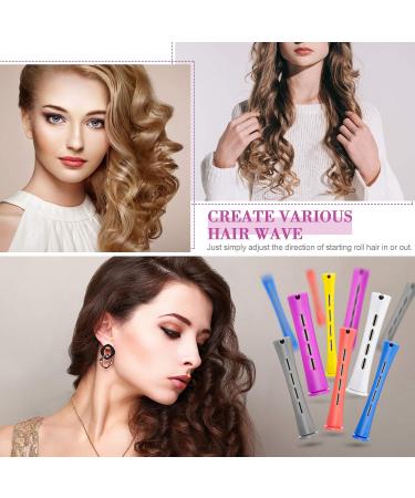 60-Piece Hair Perm Rods Set with Tail Comb - Plastic Perming Rods in 6 Sizes for Hair Curling and Styling - Buy Online on GoSupps.com