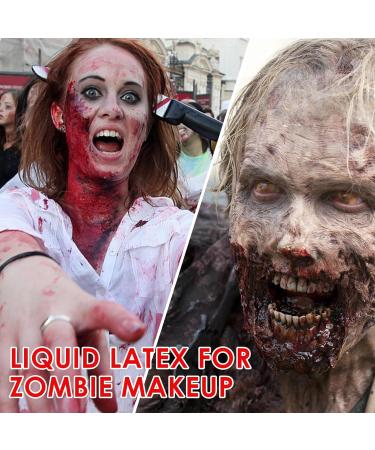2.2 fl oz Liquid Latex Halloween SFX Makeup Kit - Realistic Scar & Wound Effects Clear Adhesive Glue for Skin Perfect for Costumes & Special Effects - Buy Online on GoSupps.com