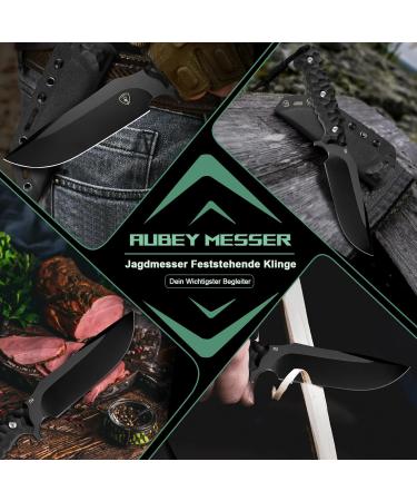 Aubrey Black Swallow Outdoor Knife - D2 Steel Blade G10 Handle | Sharp Hunting & Camping Knife with Kydex Sheath - Perfect Survival Gift - Buy Online on GoSupps.com