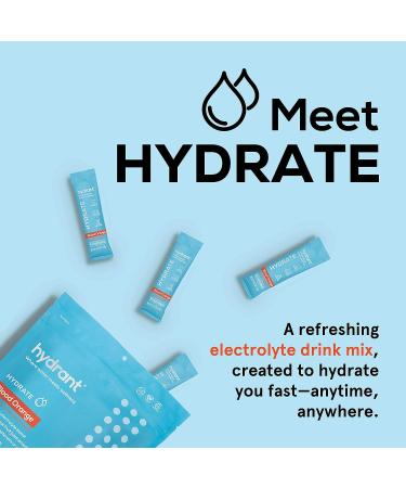 HYDRANT Hydrate Electrolyte Powder Drink Mix - Blood Orange 30 Stick Packs | Rapid Hydration Mix for Better Rehydration - Buy Online on GoSupps.com