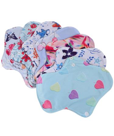 Womens Panties 7pcs Reusable Menstrual Pads Female Period Pads Feminine Pads Bamboo Charcoal Cloth Pads Mama Pad Panty Liners for Women Women's Panties