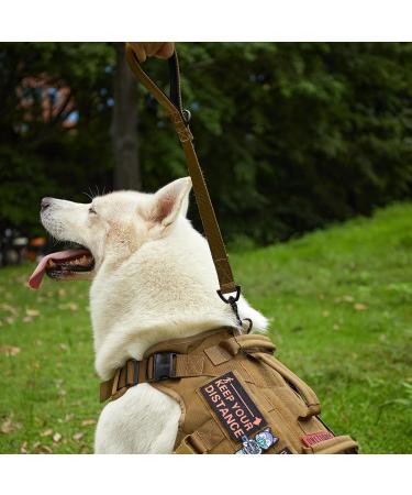 Oneigris Bolt Short Dog Leash 52cm - Reflective Nylon Tiger Tooth Clip Soft Upholstery for Medium & Large Dogs - Durable & Stylish Brown - Buy Online on GoSupps.com