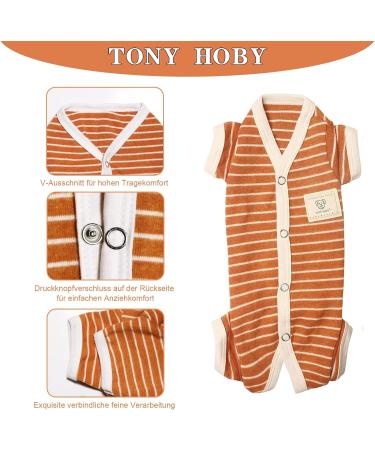 Tony Hoby Dog Shirts - Soft & Breathable Striped Tee for Small & Large Dogs | Stylish Orange Outfit - Buy Online on GoSupps.com
