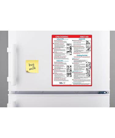 CPR Choking First Aid Magnet - Emergency Instructions for Babies, Children, and Adults - Heimlich Maneuver Reference Card - 8.5 x 11 in - Buy Online on GoSupps.com