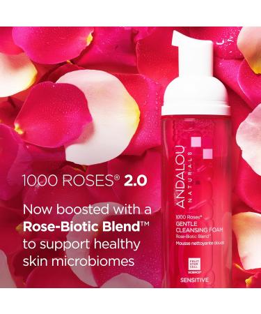 Andalou Naturals 1000 ROSES Gentle Cleansing Foam - Organic Hydrating Facial Cleanser for All Skin Types | International Shipping Available - Buy Online on GoSupps.com