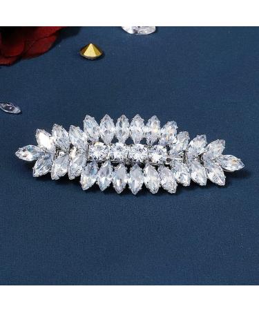 fdsmall Elegant Crystal Hair Barrettes Spring Clip for Women Girls Sparkly Glitter Rhinestone Hairpin Hair Clip Hair Accessories Bridesmaid Bride - Buy Online on GoSupps.com