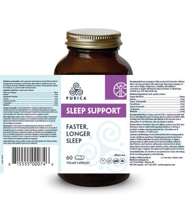 PURICA Vegan Sleep Support Supplement - 60 Capsules with Organic Ashwagandha & Reishi Mushroom - Buy Online on GoSupps.com