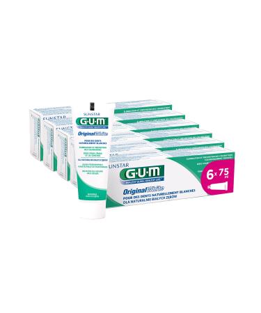 Gum Original White toothpaste |Restore the original white of the teeth without harmful ingredientsFluoride and isomalt protect the enamel |6 x 75 (with 1 free test)