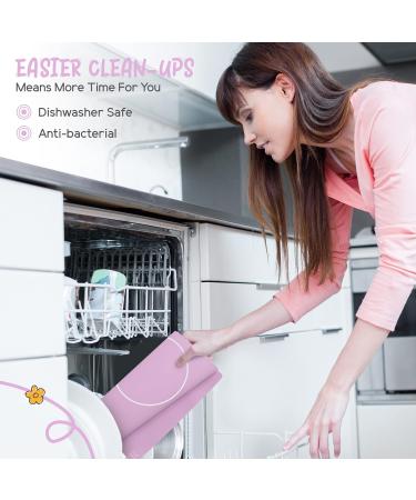 Montessori Toddler Silicone Dining Mat - Non-Slip & Easy-to-Clean Lilac Practical Life Mat for Kids House - Buy Online on GoSupps.com