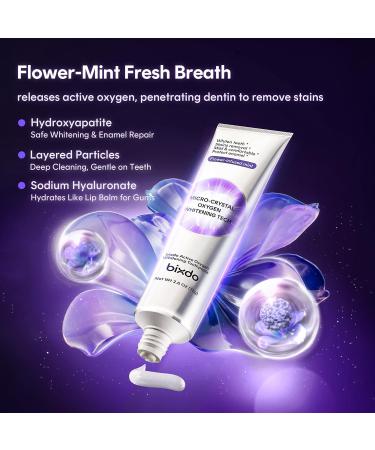bixdo Pap+ Whitening Toothpaste Fluoride-Free & Non-Peroxide Teeth Whitening Hydroxyapatite Toothpaste for Enamel Care Gentle Daily Whitening for Sensitive Teeth 28-Day Brightening Mint Flavor - Buy Online on GoSupps.com