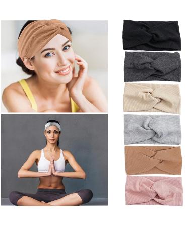 VEGCOO Women's Winter Hairband | 6-Piece Wide Twisted Elastic Headbands | Sports & Yoga Hairbands for Women & Girls - Buy Online on GoSupps.com
