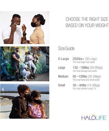 Halo Life Face Mask - Reusable/Washable with Replaceable Nanofiber Filter - Lightweight & Breathable - Adjustable Sizes for Women/Men/Children - 200 Hour Filter Life - Medium (1 Pack) - Buy Online on GoSupps.com