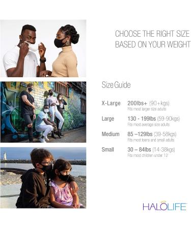 Halo Life Face Mask - Reusable & Washable with Nanofiber Filter | Ultra-Breathable Adjustable Fit for Adults & Kids - 200 Hour Filter Life - Buy Online on GoSupps.com