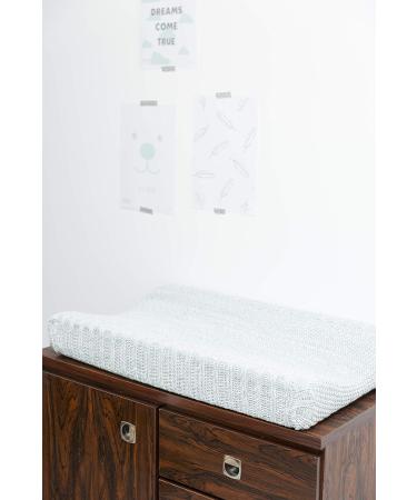 Meyco 100% Cotton Knitted 2-Wedge Changing Mat Cover 45 x 70 cm, Stone Green Relief Design - Buy Online on GoSupps.com