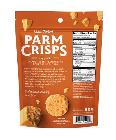 Parmcrisps Cheddar Cheese Crisps | Keto-Friendly, Gluten-Free, Low Carb Snacks | 100% Real Cheese | 1.75oz Pack of 6 - Buy Online on GoSupps.com