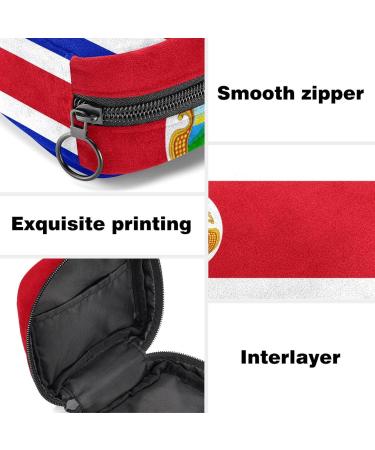 Portable Costa Rica Flag Bandage Storage Bag | Menstrual Cup Pocket with Zipper for Teenagers & Women - Buy Online on GoSupps.com
