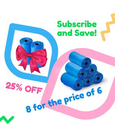 Toolik Diaper Bag Dispenser Refills - 8 Rolls, 120 Unscented Disposable Waste Bags - Buy Online on GoSupps.com