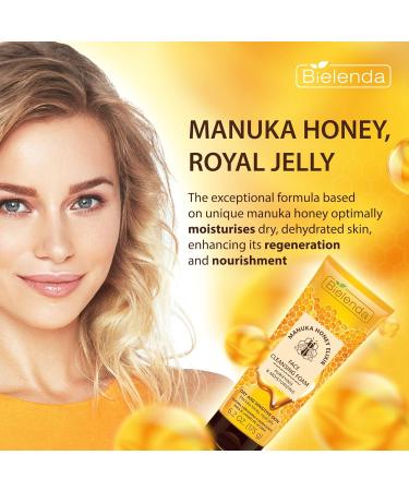 Bielenda Manuka Honey Nutri Elixir - Effectively Cleanses And Refreshes Demanding Dry And Sensitive Skin - Manuka Honey Cleansing And Moisturizing Face Foam For Dry And Sensitive Skin - 175 g - Buy Online on GoSupps.com
