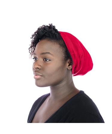 Grace Eleyae GE Sleep Cap | Slap Silky Sleeping Stylish Beanie Hat Premium Quality Head cover for Curly Hair Women Soft & Smooth Sleep Caps (Red)