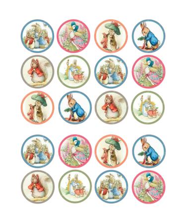 20 Peter Rabbit Pre-Cut Edible Wafer Paper Cupcake Topper Cake Decoration Birthday Cakes