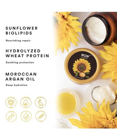 WOW Skin Science Sunflower & Argan Oil Hair Mask - Hydrating Moroccan Argan Oil Hair Mask | Deep Conditioning Treatment for Dry, Damaged Hair - 200ml - Buy Online on GoSupps.com
