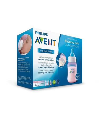 Philips Avent Anti-Colic Baby Bottles Pink - 9oz, 3 Piece 3 Count (Pack of 1) - Buy Online on GoSupps.com