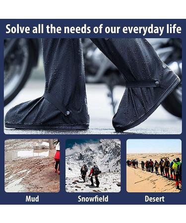 Waterproof Black Shoe Covers for Men | Anti-Snow Rain Gear with Reflector | XX-Large Motorcycle Rain Boot Covers for Gardening, Cycling, Raining Day - Buy Online on GoSupps.com