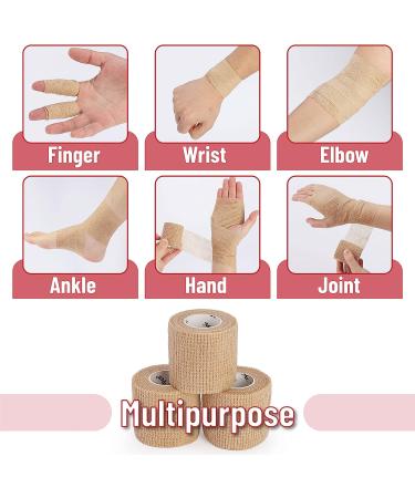 Mr. Pen Self Adhesive Bandage Wrap 6 Pack - Skin Colored - 2 x 5 Yards - Cohesive & Elastic Medical Wrap - Buy Online on GoSupps.com