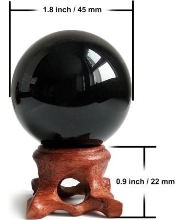 Mina Heal Black Obsidian Crystal Ball - 45mm for Feng Shui Meditation Crystal Healing & Home Decor - Buy Online on GoSupps.com
