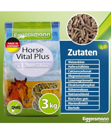 Buy EGGERSMANN Horse Vital Plus 3 kg - Vitamin-Rich Mineral Feed for Optimal Care - All Types of Horses - International Shipping Available - Buy Online on GoSupps.com