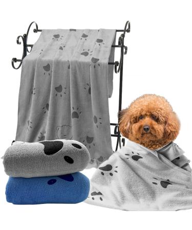 LLMSix 2 pieces of dog towel dog towel Extra absorbent large microfiber dog bemper duct soft and quickly drying pet towels for small large dogs and cats (140 * 70cm)