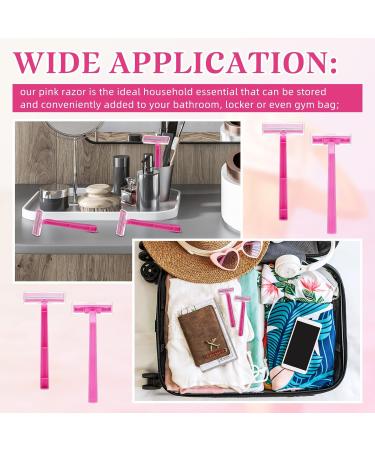 Hanaive Women's Disposable Razors - Bulk Twin Blade Shaver for Travel & Hospitality | 100 Pack - Stainless Steel Pink Razor Blades - Buy Online on GoSupps.com