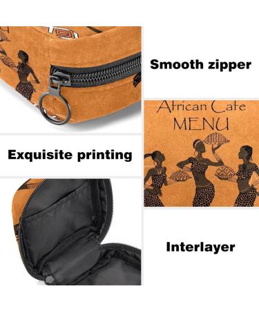 Beautiful African Woman Pattern Storage Bag for Menstrual Pads & Cups | Portable Zipper Pocket for Teens & Women - Buy Online on GoSupps.com