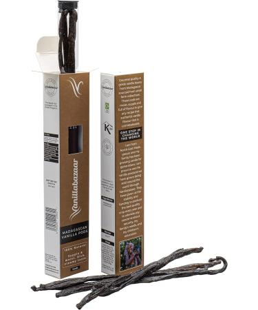 Sustainable Madagascan Grade A Vanilla Beans - 5 Bourbon Gourmet Pods in Resealable Tube for Chefs & Baking - Buy Online on GoSupps.com