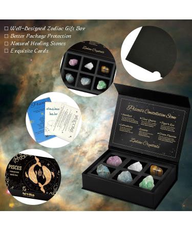 Aovila Pisces Crystals Zodiac Gift Set | Healing Crystals & Birthstones | Astrology Horoscope Box Set for Star Sign Gifts - Buy Online on GoSupps.com