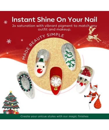 Modelones Gel Nail Polish 6 Colors Christmas Winter Sparkle Dark Green Red Glitter Silver Champagne Rose Gold New Year Shades Gel Polish Kit Fall Soak Off Nail Art Manicure Home Gifts for Women - Buy Online on GoSupps.com