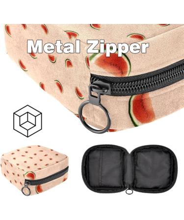 Portable Women's Napkin Storage Bag - Watermelon Pattern Zippered Organizer for Menstruation Cups Perfect for Teens & Women - Buy Online on GoSupps.com