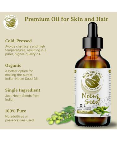 Bella Terra Oils - Organic Neem Seed Oil 8oz - Embrace Organic Neem's Richness Packed with Azadirachtin & Nimbolide Elevate Your Skin's Natural Glow 8 Fl Oz (Pack of 1) - Buy Online on GoSupps.com