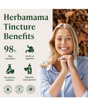 HERBAMAMA Arjuna Tincture - Vegan Antioxidant Support with Terminalia Arjuna Bark Extract Drops - Non-GMO Alcohol & Sugar-Free Liquid Supplement 84-Day Supply 4 Fl Oz (Pack of 1) - Buy Online on GoSupps.com