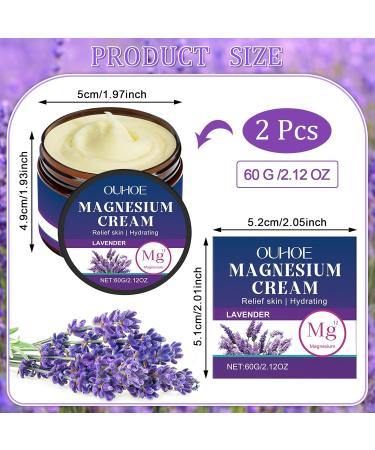 Znnhnn 2 pieces 120 g magnesium cream magnesium sleeping cream relieves joints and muscles improves sleep soothes the skin contains lavender allantoin coconut oil shea butter - Buy Online on GoSupps.com