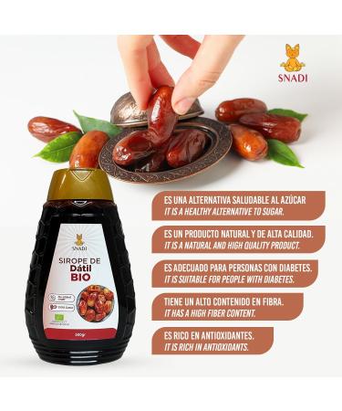 Snadi - 100% Organic Date Syrup 480g | Natural Sweetener | Low Calorie | Source of Vitamins and Minerals | Delicious Flavor - Buy Online on GoSupps.com