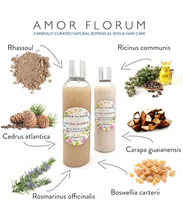 98.5% Natural CONDITIONER - COCONUT RHASSOUL ANDIROBA CASTOR ROSEMARY CEDARWOOD & FRANKINCENSE OIL - 250ml by AMOR FLORUM Sulfate Free Paraben Free. Gentle Concentrated pH 5.2-5.7 Balanced. - Buy Online on GoSupps.com